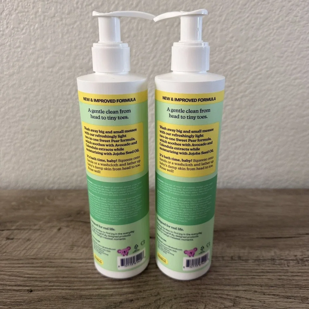 Hello Bello Baby Shampoo & Body Wash‎ Sweet Pear 10oz - Lot Of 2- New